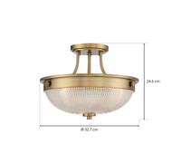QUOIZEL Ceiling light Mantle glass diffuser antique brass