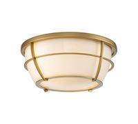 Quoizel Chance Bathroom Flush Ceiling Light - Natural Brass