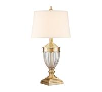 Quoizel Dennison Single Light Table Lamp in Brushed Brass with Cream Shade