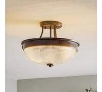 QUOIZEL Glass ceiling light Mantle with a bronze finish