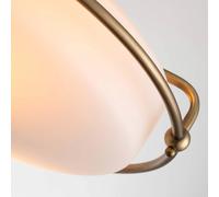 QUOIZEL Griffin F ceiling light, Ø 42 cm, opal glass shade, brass