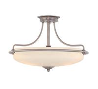 QUOIZEL Griffin semi-flush ceiling lamp, nickel, Ø 57 cm