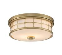 Quoizel Guardian Bathroom Flush Ceiling Light - Natural Brass