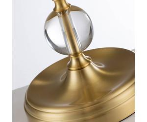 QUOIZEL Jenkins fabric table lamp, brushed brass/cream