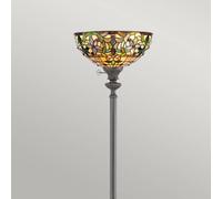 QUOIZEL Kami uplighter floor lamp with a Tiffany-style lampshade