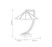 QUOIZEL Pomeroy table lamp, height 55 cm, bronze, glass, steel