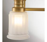 QUOIZEL Swell wall light, brass-coloured, 3-bulb, glass, IP44, G9