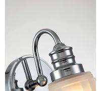 QUOIZEL Swell wall light, chrome-coloured, glass, 24 cm, IP44, G9
