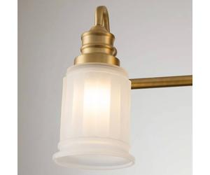 QUOIZEL Wall light Swell IP44, 4-bulb, brushed brass