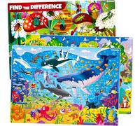 QUOKKA 100 Piece Jigsaw Puzzles For Children - 3 Floor Puzzles For Kids Age 6+, Toys for Learning Ocean & Forest Animals