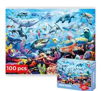 QUOKKA 100 Piece Jigsaw Puzzles For Children - Kids Puzzles For 3 4 Year Olds - Realistic Jigsaws for Children Age 5 6 - Toy for Learning Sea Animals - Boys and Girls Game Gift 7 8