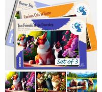 QUOKKA 100 Pieces Dementia Puzzles for Elderly - Large Piece Activities Products for Seniors - 3 Alzheimers Jigsaw Puzzle Games for Adults with Animals - Cognitive Gifts Toys for Men and Women