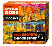 QUOKKA 1000 Piece Jigsaw Puzzle for Adults Mythories Ancient Gods Egyptian - Premium Box Packaging with Extra Fun Challenges, Perfect for Relaxation, Creativity & Gift Giving