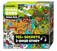 QUOKKA 1000 Piece Jigsaw Puzzle for Adults Mythories Ancient Gods Norse - Premium Box Packaging with Extra Fun Challenges, Perfect for Relaxation, Creativity & Gift Giving
