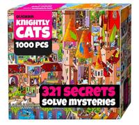 QUOKKA 1000 Piece Jigsaw Puzzle for Adults Nighty Cats - Premium Box Packaging with Extra Fun Challenges - Whimsical Cat Puzzle - Perfect for Relaxation - Creativity & Gift Giving