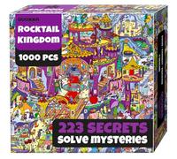 QUOKKA 1000 Piece Puzzle for Adults - 223 Hidden Secrets, Engaging Audio Story, Snap-Tight Thick Pieces - Collect All Four Adult Puzzles in Series To Build One Epic Mystery Realm - Rocktail Kingdom