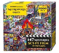 QUOKKA 1000 Piece Puzzle for Adults - Metropolis 1927 Sci-Fi Inspired Jigsaw - Premium Thick Cardboard, No Glare Finish, 147 Hidden Mysteries, 2 Secret Envelopes for Extended Immersive Experience