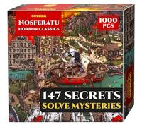 QUOKKA 1000 Piece Puzzle for Adults - Nosferatu 1922 Horror Movie Inspired Jigsaw - Premium Thick Cardboard, No Glare Finish, 147 Hidden Mysteries, 2 Secret Envelopes for Extended Experience