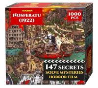 QUOKKA 1000 Piece Puzzle for Adults - Nosferatu Horror Film Inspired Jigsaw - Premium Thick Cardboard, No Glare Finish, 147 Hidden Mysteries, 2 Secret Envelopes for Extended Immersive Experience