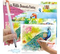 QUOKKA 10PACK Dementia Activities for Seniors - Water Painting Alzheimers Products for Elderly - Reusable Activity Kits for Dementia Patients - Tropics Wildlife Relaxing Set