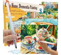 QUOKKA 10PACK Water Painting Dementia Activities for Seniors - Cozy Home - Alzheimers Products for Elderly - Activities for People with Dementia - Crafts for Seniors