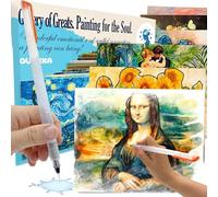 QUOKKA 10PACK Water Painting Dementia Activities for Seniors - Gallery of Greats - Alzheimers Products for Elderly - Activities for People with Dementia - Crafts for Seniors