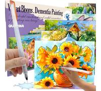 QUOKKA 10PACK Water Painting Dementia Activities for Seniors - Vibrant Blooms - Alzheimers Products for Elderly - Activities for People with Dementia - Crafts for Seniors