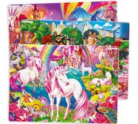 QUOKKA 300 Pieces Puzzles for Kids Ages 10-12 - 3X Set Floor Jigsaw Puzzles for 8-10 yo - Toy for Learning Unicorn - Jigsaw Educational Game for Adult Family Boy and Girl