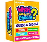 QUOKKA 4-Pack Card Game| 2000+ Hilarious Questions| Funny Family & Party Board Games for Kids, Teens, Adults - Travel, Pop Culture, Daily Life & Situations | What Would You Choose Challenges Ages 8+