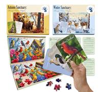 QUOKKA 60 Pieces Dementia Puzzles for Elderly - 3SET Large Piece Activities Products for Seniors - 9 Cards with Facts | 1 Big Card for Discussion - Alzheimers Jigsaw Puzzle Games for Adults