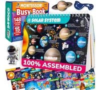 QUOKKA Activity Busy Book For Kids Age 3+, Montessori Busy Board - Preschool Learning Resources with 15 Universe Interactive Pages - Travel Educational Toys For Toddlers on Plane
