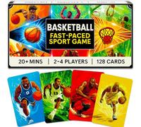 QUOKKA Basketball Fast-Paced Card Game for Kids & Adults - 128 Cards & Easy Rules - Quick & Fun Matching Game - 2-8 Players - Ages 8+ - Perfect for Family Games Night, Travel and Parties
