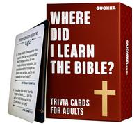 QUOKKA Bible Trivia Game for Adults - 500 Bible Questions for Christians - Fun Christian Trivia Card Games for Adults & Family - Religious Gifts for Men and Women - 4 Rich Categories to Learn and Play