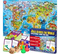 QUOKKA Board Game 1 to 10 Players - Learning, Educational - Geography, World - 100 Question Cards, Top Facts - Indoor, Outdoor - Kids, Teens, Adults, Family