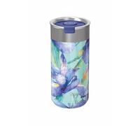 Quokka Boost Cup Blue Irises 400ml - Integrated Tea Infuser - Double Wall Insulated - Stainless Steel Reusable - Hot and Cold Drinks