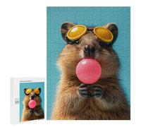 Quokka Bubblegum, 500 PCS Decorative Wooden Puzzle, New Year Party Activity, for Relaxing Solo Or Group Play