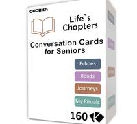 QUOKKA Conversation Cards for Seniors - 160 Large Print Memory Cards for Elderly - Conversation Starters for Dementia Alzheimer Activities Family Caregivers Premium Gift Box