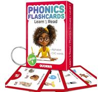 QUOKKA English Alphabet CVC Flash Cards - Learn to Read Set for Kids Ages 3-5 and 4-8 - Phonics Cards for Toddlers 2-4 Years and Kindergarten - Reading Tools for Early Literacy & Phonemic Awareness
