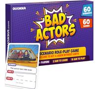 QUOKKA Family Board Games For Kids And Adults - Charades & Guessing Game for Family - 120 Hilarious Scenarios & Quirk Cards - Perfect for Party Night - Gifts & Reunions - Original Pack