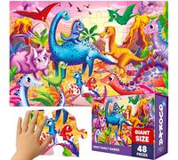 QUOKKA Floor Puzzles For 3 4 5 Year Olds - 60x90 cm 48 Piece Giant Jigsaws For Children Age 4 5 - Large Educational Dinosaur Toys for 3 5 year olds - Gift Game for Boys and Girls 6 7