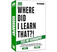 Quokka Geography Trivia Card Game with 500 Questions - Great Family Party and Game Night Trivia