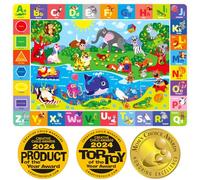 QUOKKA Giant Baby Play Mat For Floor - 200x280 cm ABC Rug For Kids - Large Non-Slip Padded Surface for Babies - Nursery Mat for Crawling & Fun - Toddlers & Infants Foldable Gift Rug