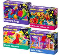 QUOKKA Jigsaw Puzzles For 3 4 Year Olds - 4x30 Toddler Jigsaws for 2 3 Year Old - Educational Toys For Learning Dinosaur & Animals For 4 5 6 yo - Gift Puzzle Games for Boys & Girls 6-8
