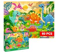 QUOKKA Jigsaw Puzzles For 3 4 Year Olds - 60 Piece Jigsaws for Children Age 5 6 - Kids Puzzles With Dino Hatchlings - Educational Learning Game for Preschoolers - Gift Toy for Boys and Girls 7-8