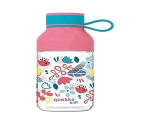 Quokka KIDS BOTELLA TRITAN ICE CON COLGADOR FLOWERS 430 ML