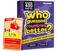 Quokka Kids Card Games for 6 8 Year Olds - Educational Games for Families | Who Guess Countries Better - Geography Games with 50 Cards Guess Who - Screen-Free Travel Games for Kids 8-12 and Families