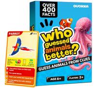 Quokka Kids Card Games for 6 8 Year Olds - Educational Games for Families | Who Guess It Better Volume 1 - Animal Games with 50 Cards Guess Who - Screen-Free Travel Games for Kids 8-12 and Families