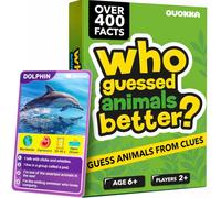Quokka Kids Card Games for 6 8 Year Olds - Educational Games for Families | Who Guess It Better Volume 2 - Animal Games with 50 Cards Guess Who - Screen-Free Travel Games for Kids 8-12 and Families