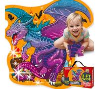 QUOKKA Large Puzzle for 3-4 Year Olds - 60х90 cm 48 pc Shaped Giant Floor Puzzles - Jigsaws For Children age 4 5 - Dragon Toys For 4 5 6 yo - Gifts Game For Boys and Girls