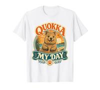 Quokka My Day Happy Australian Beach Sunset Value Graphic T-Shirt, Men, White, M